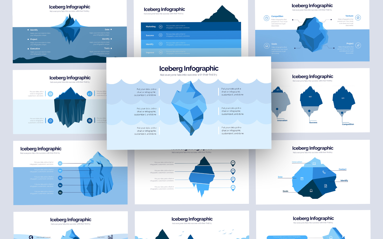 Iceberg Vector Infographic Keynote Template