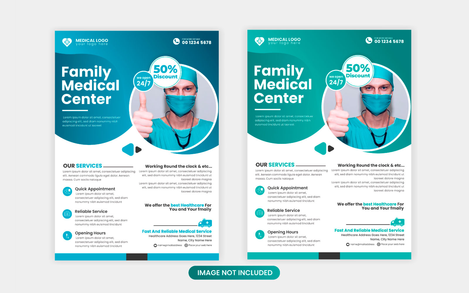 Medical flayer Design Template Healthcare and Medical pharmacy flyer vector