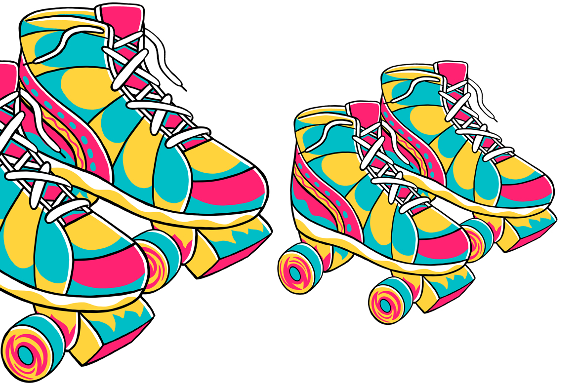 Roller Skates (90's Vibe) Vector Illustration
