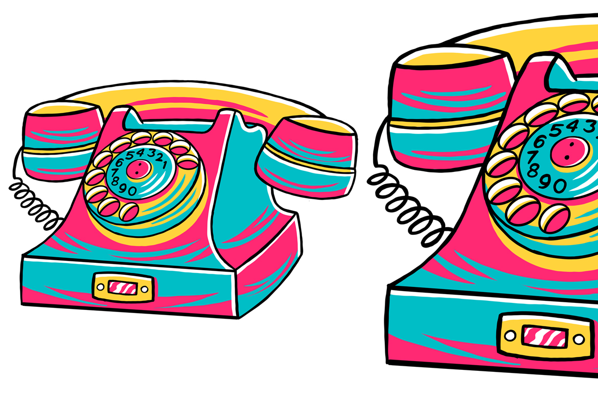 Telephone (90's Vibe) Vector Illustration