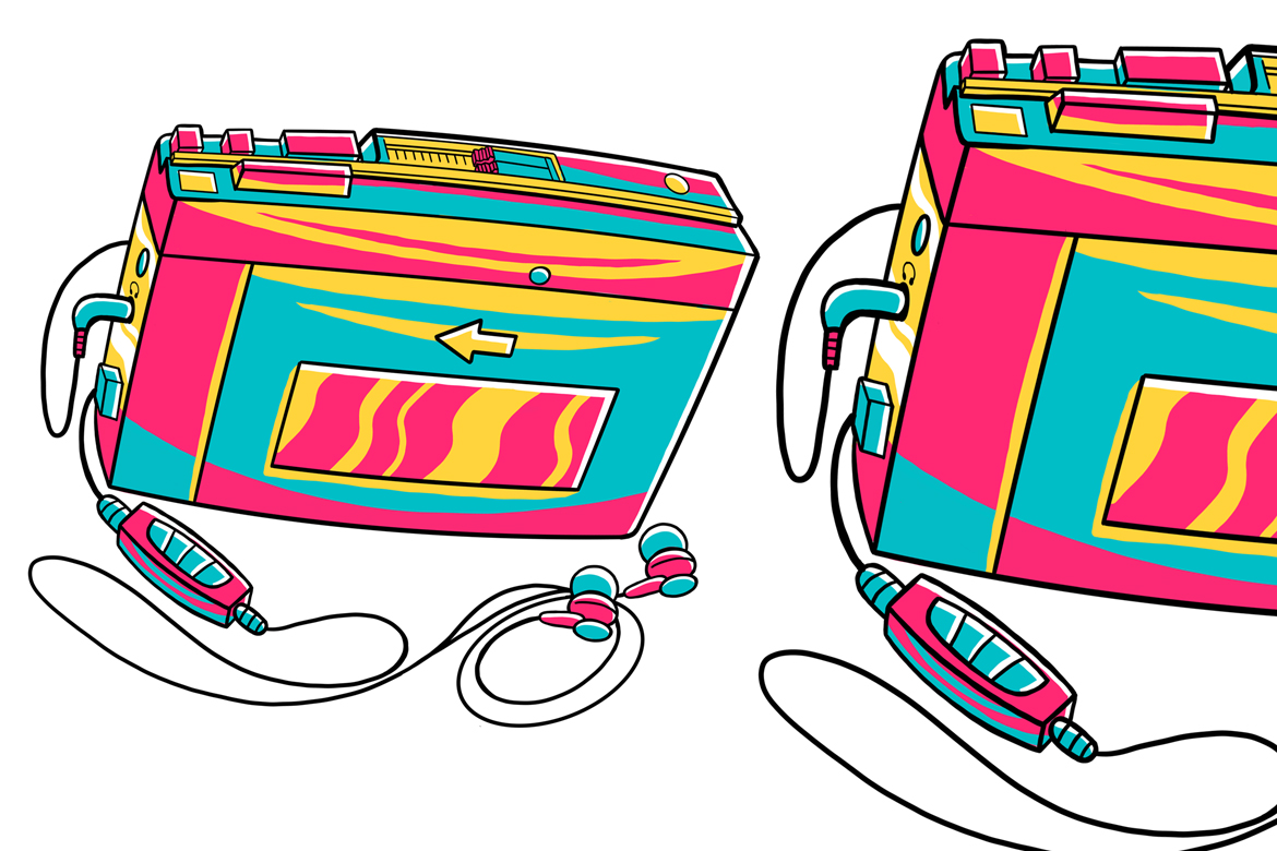 Tape Portable Player (90's Vibe) Vector Illustration