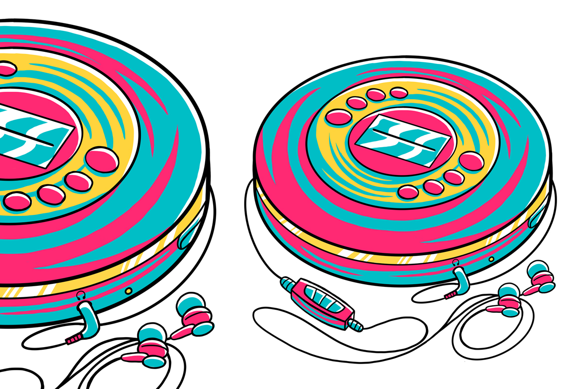 Disc Portable Player (90's Vibe) Vector Illustration