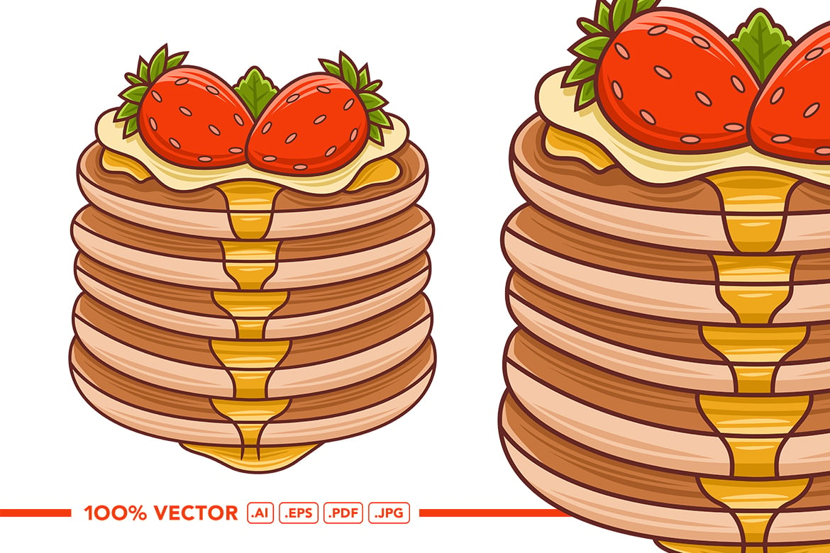 Pancakes Vector in Flat Design Style