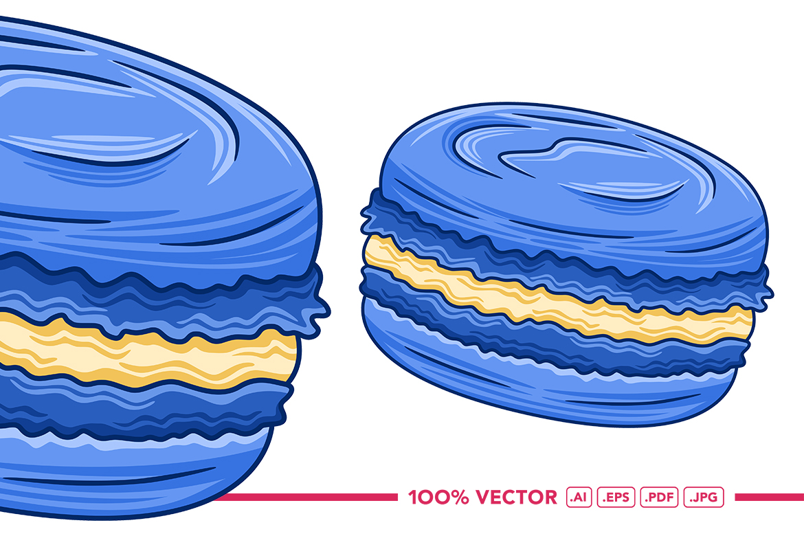 Macaroon Vector in Flat Design Style