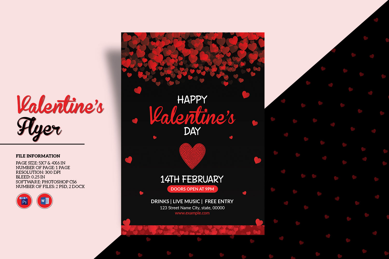 Printable Valentines Day Party Invitation  Flyer