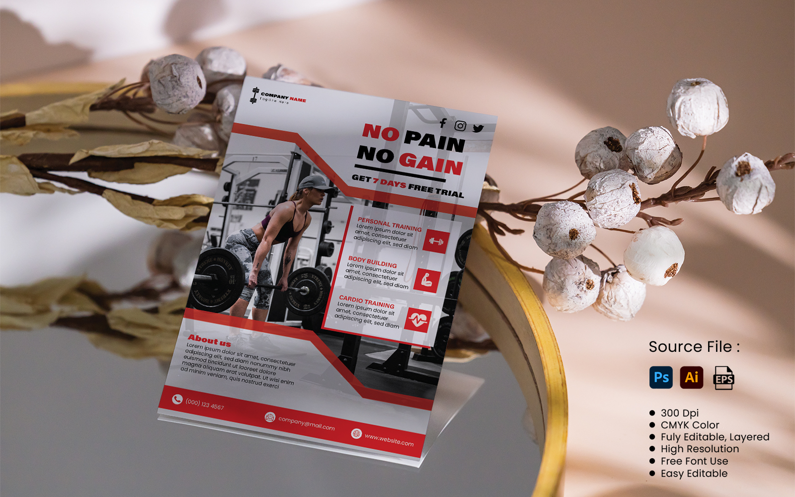 Fitness & Gym Strategy Flyer Template