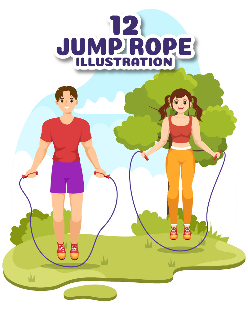 12 Jump Rope Sport Illustration