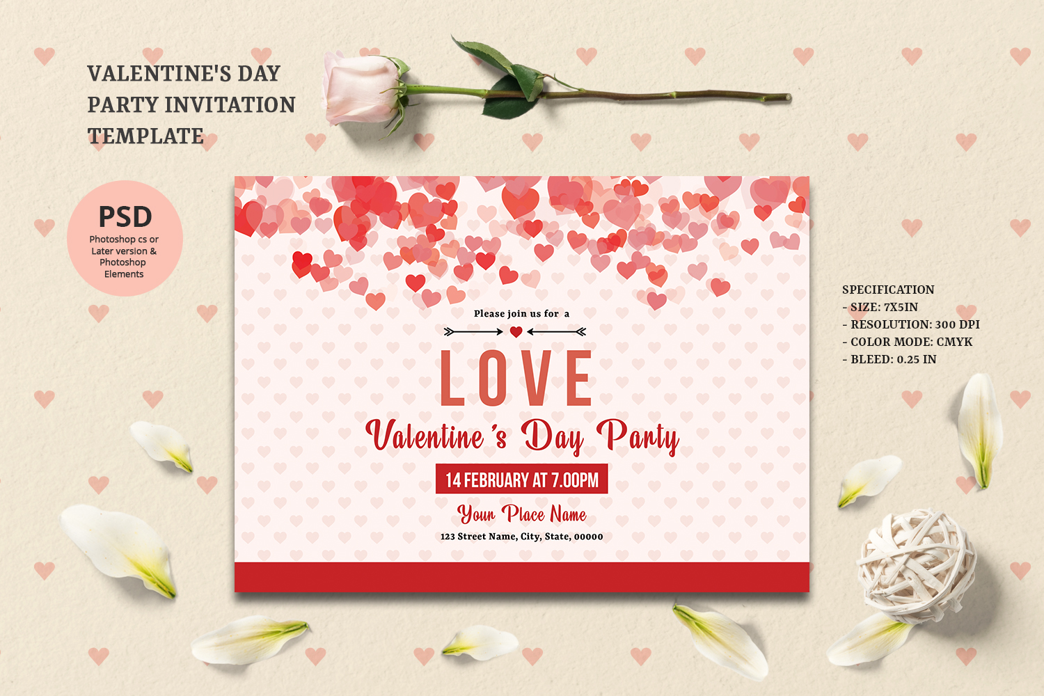 Valentines Party Invitation Flyer