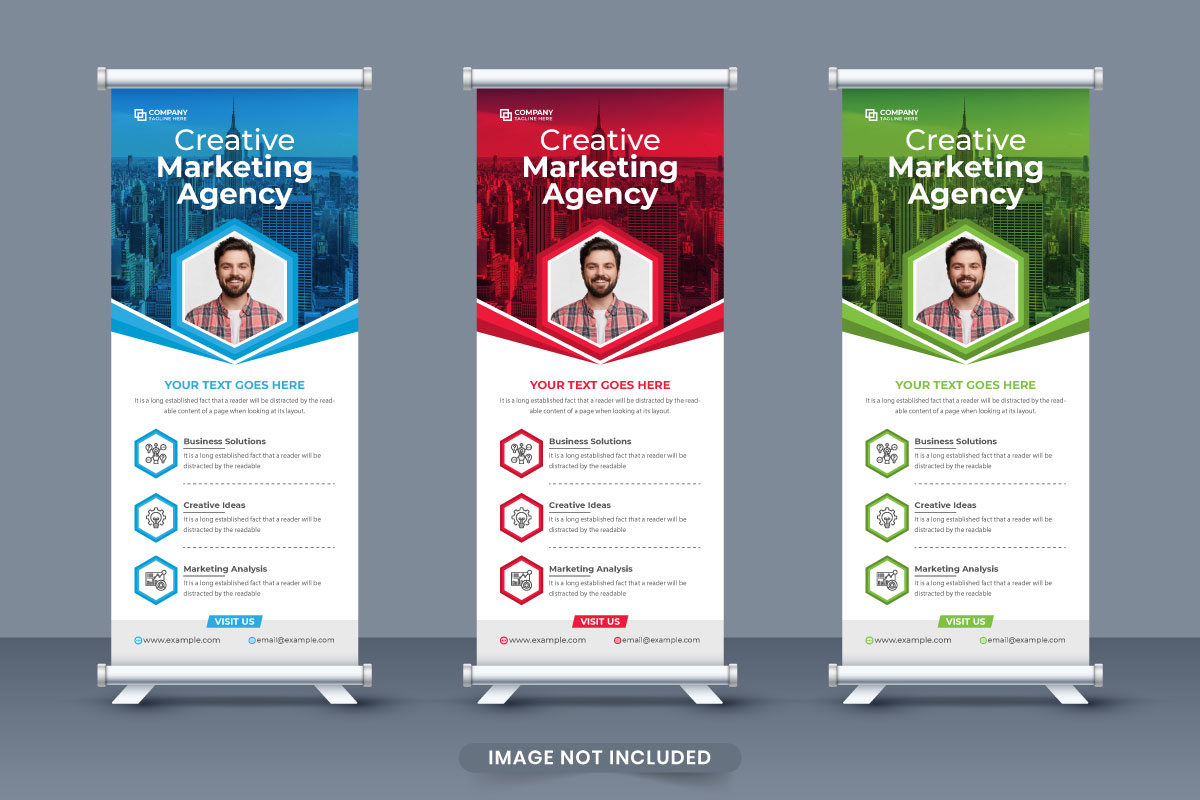 Corporate roll up banner for marketing