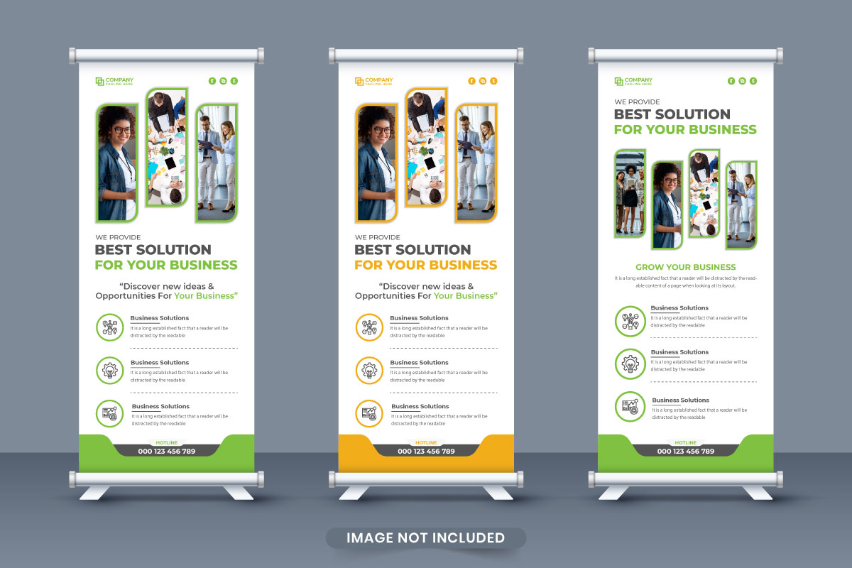 Business promotion roll up banner vector