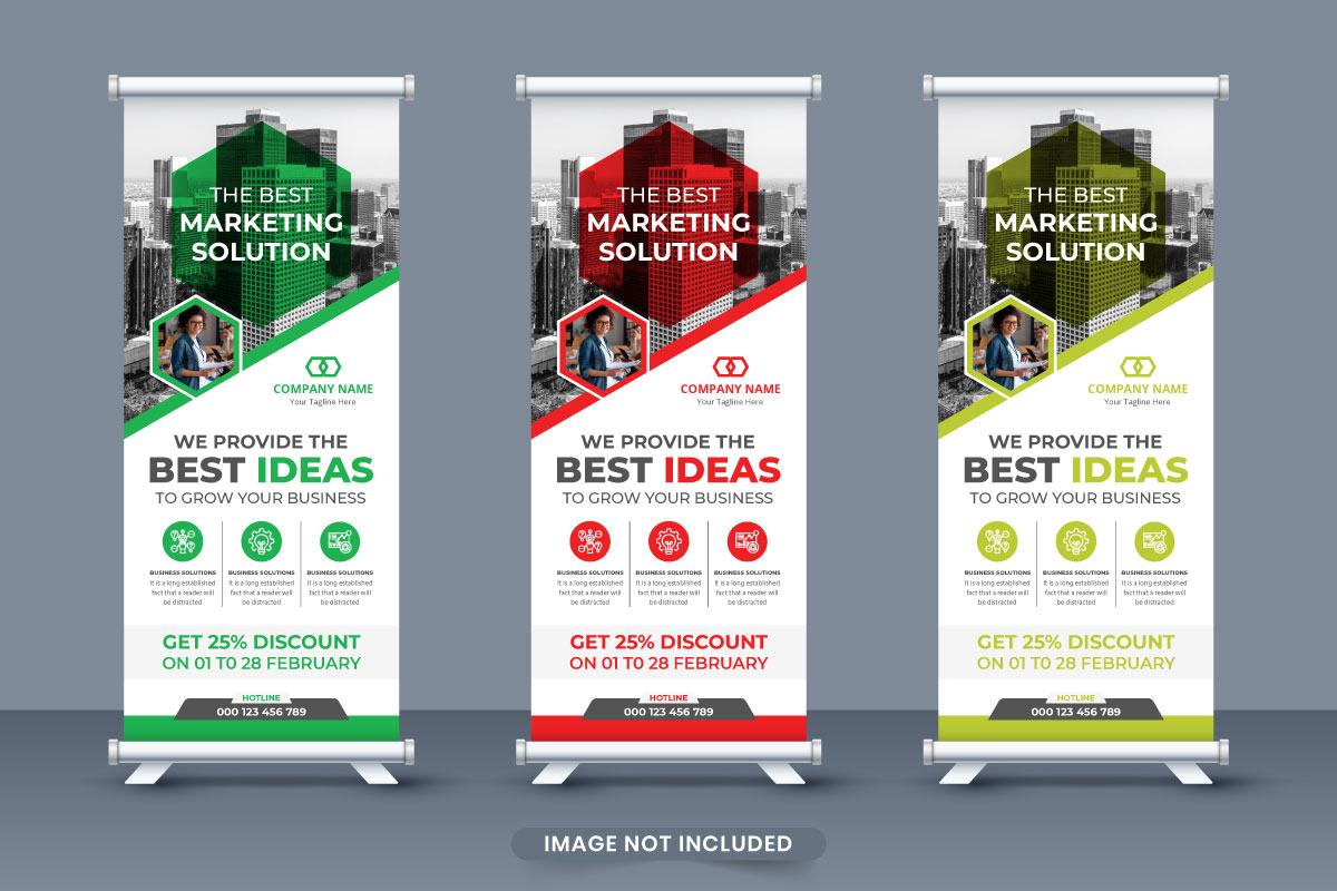 Corporate marketing roll up template