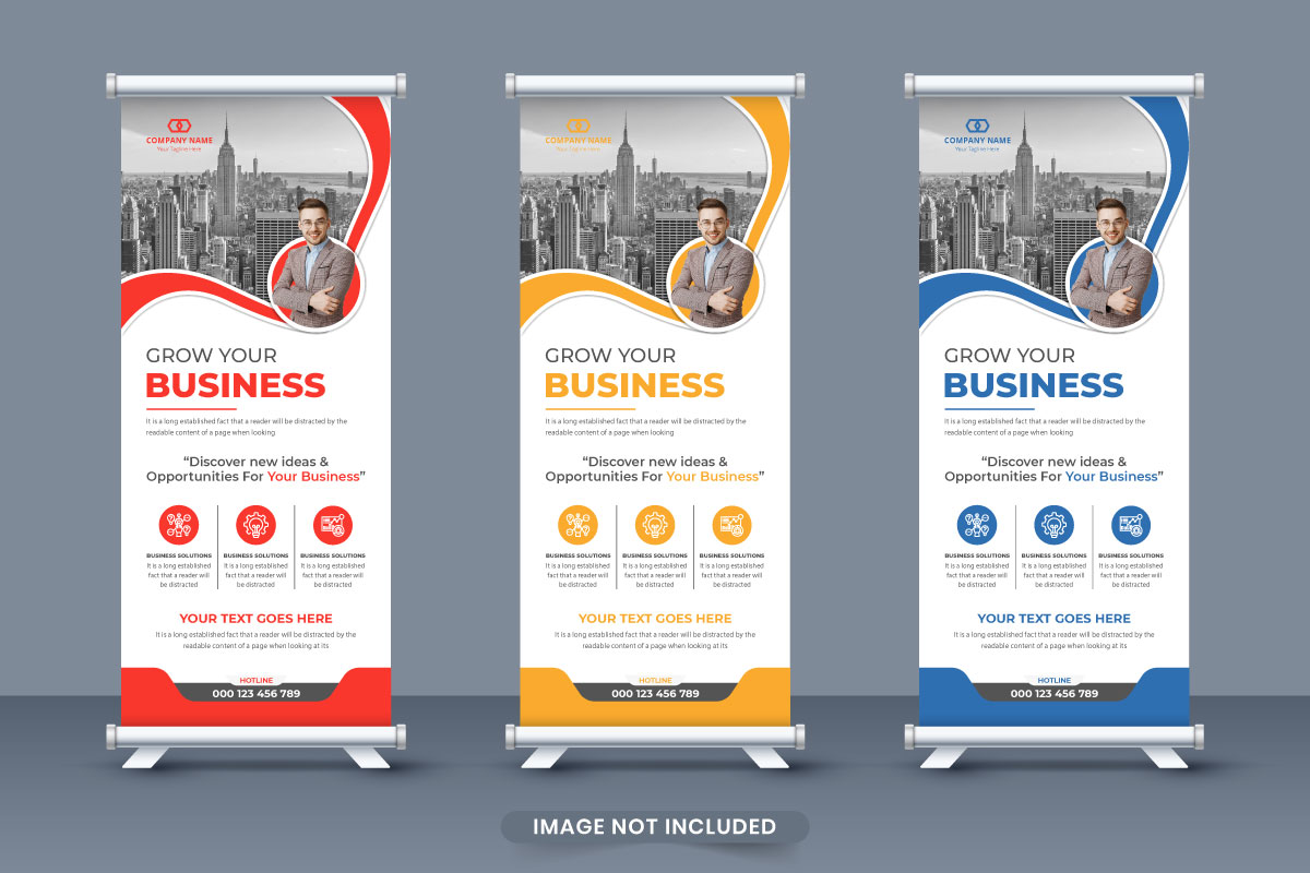 Company promotion roll up banner vector