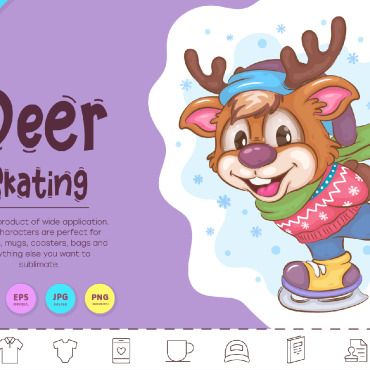 Deer Skating Vectors Templates 306859