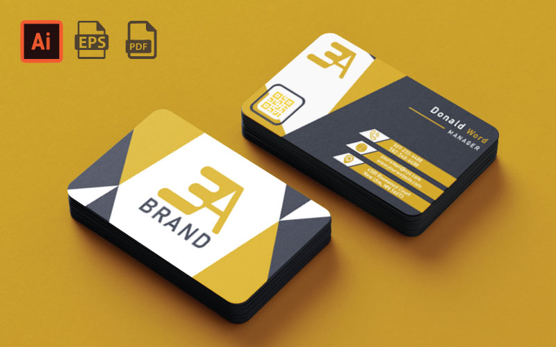 Professional Yellow and Grey Business Card