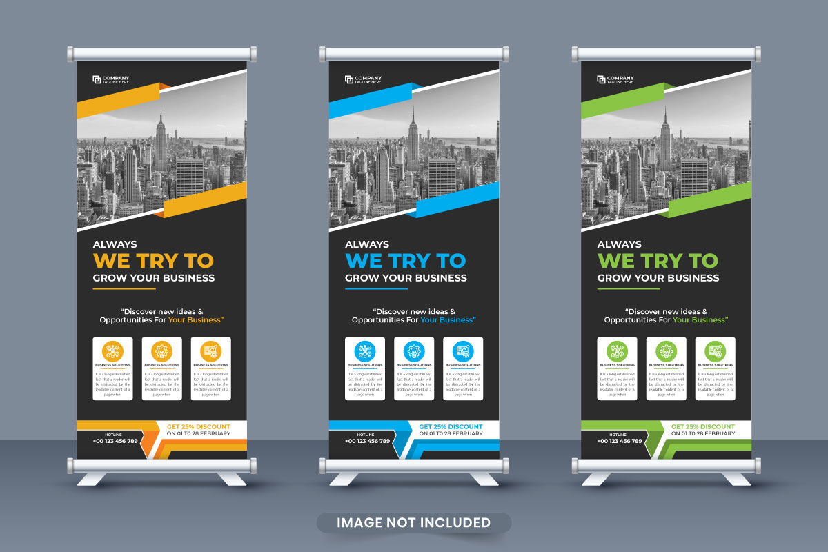 Business advertisement roll up banner