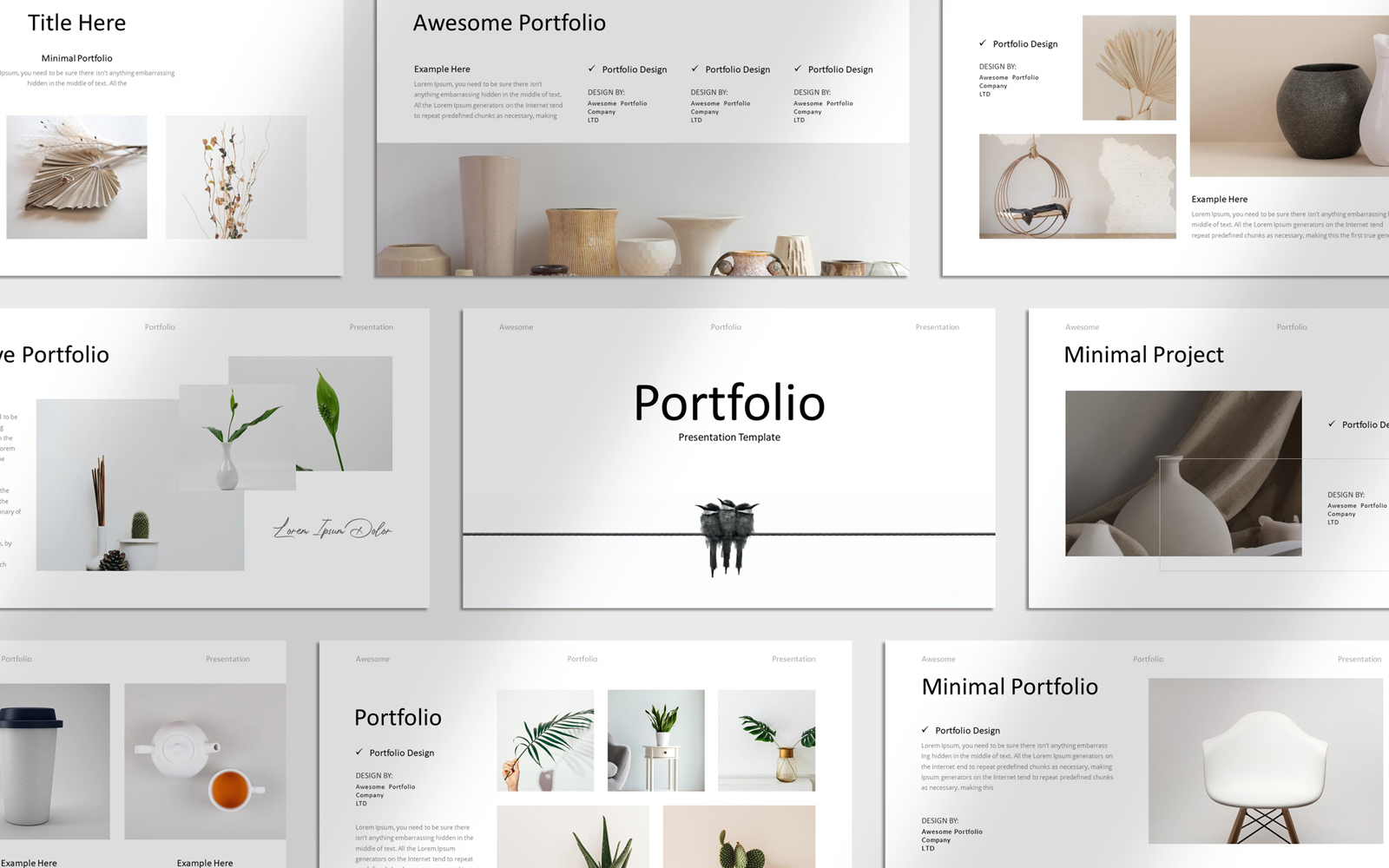 Minimal Portfolio Presentation Template Layout