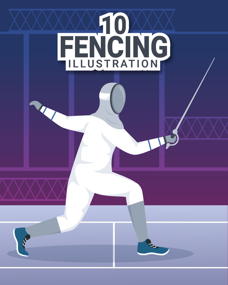 10 Fencing Player Sport Illustration