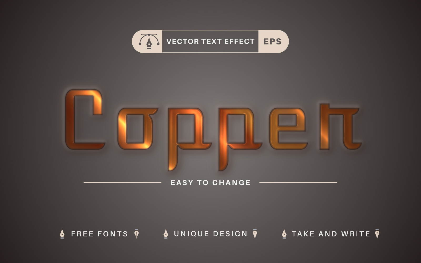 Copper - Editable Text Effect, Font Style