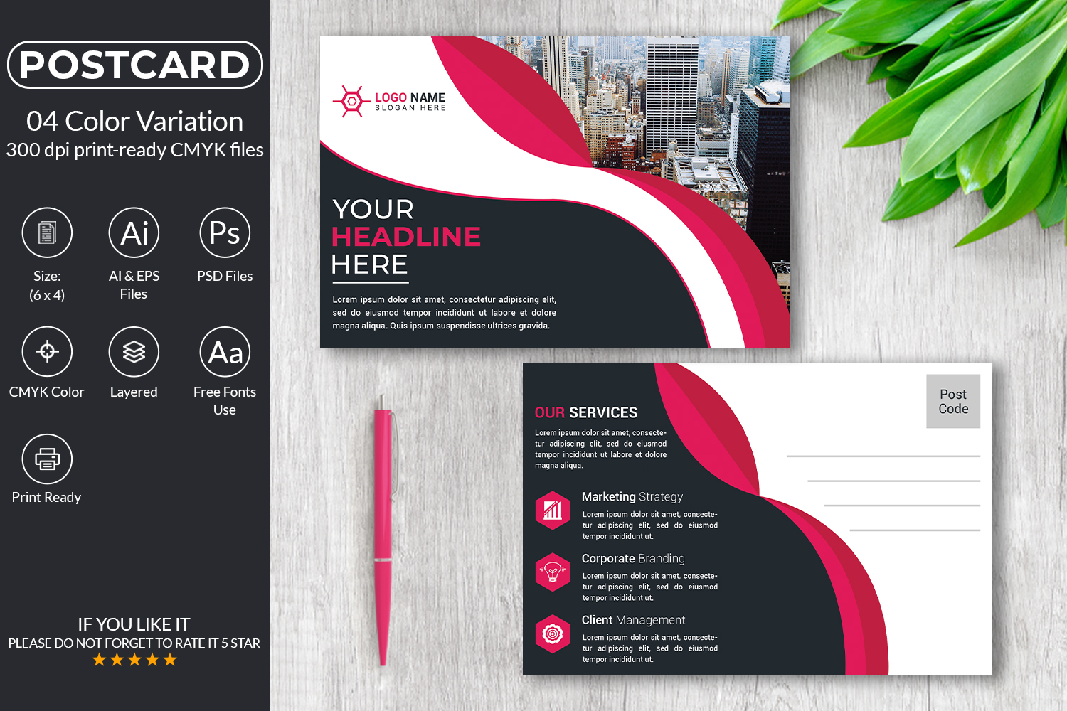 Postcard Design Template For Company