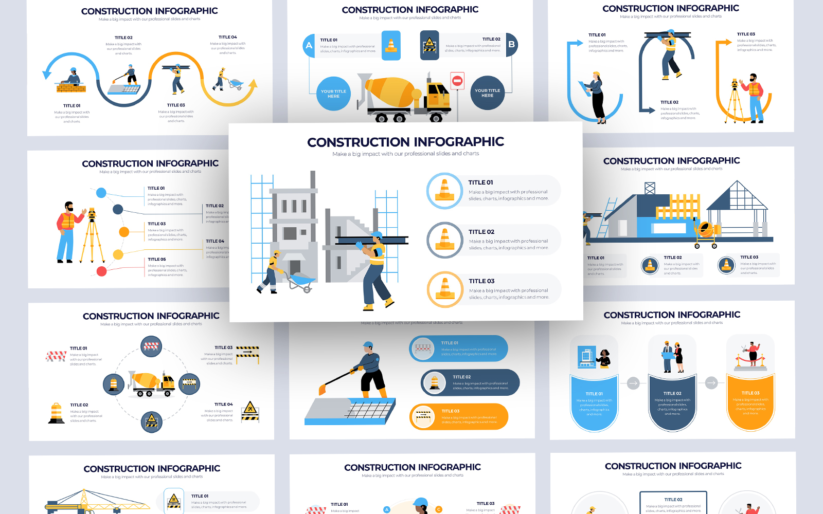 Construction Vector Infographic Google Slides Template