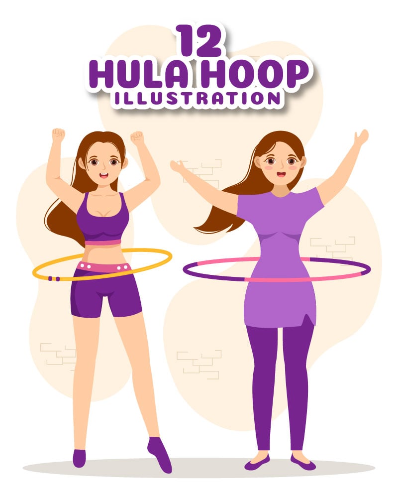 12 Playing Hula Hoop Illustration