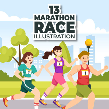 Race Marathon Illustrations Templates 307242