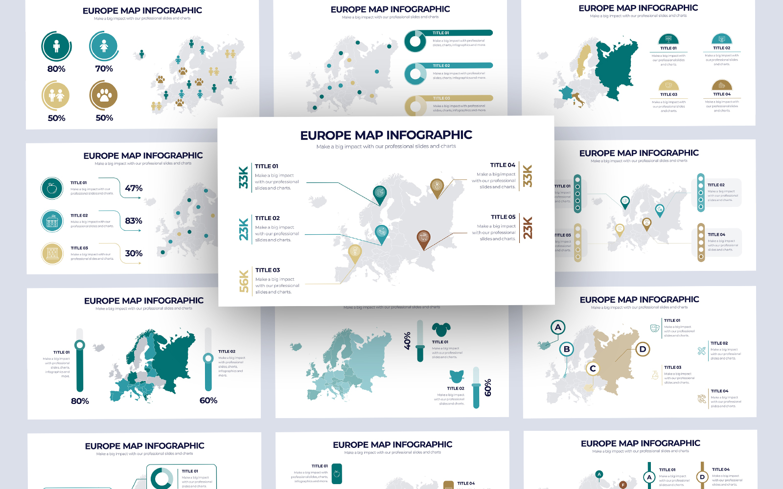 Europe Map Vector Infographic PowerPoint Template