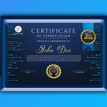 Technology Luxury Certificate Templates 307332
