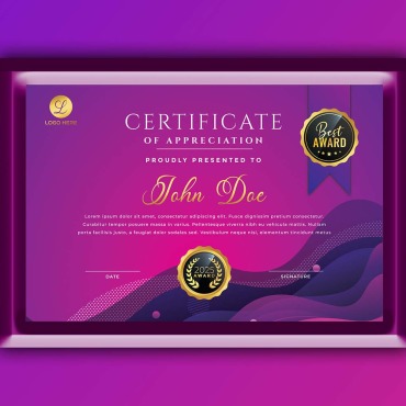 Gradient Liquid Certificate Templates 307333