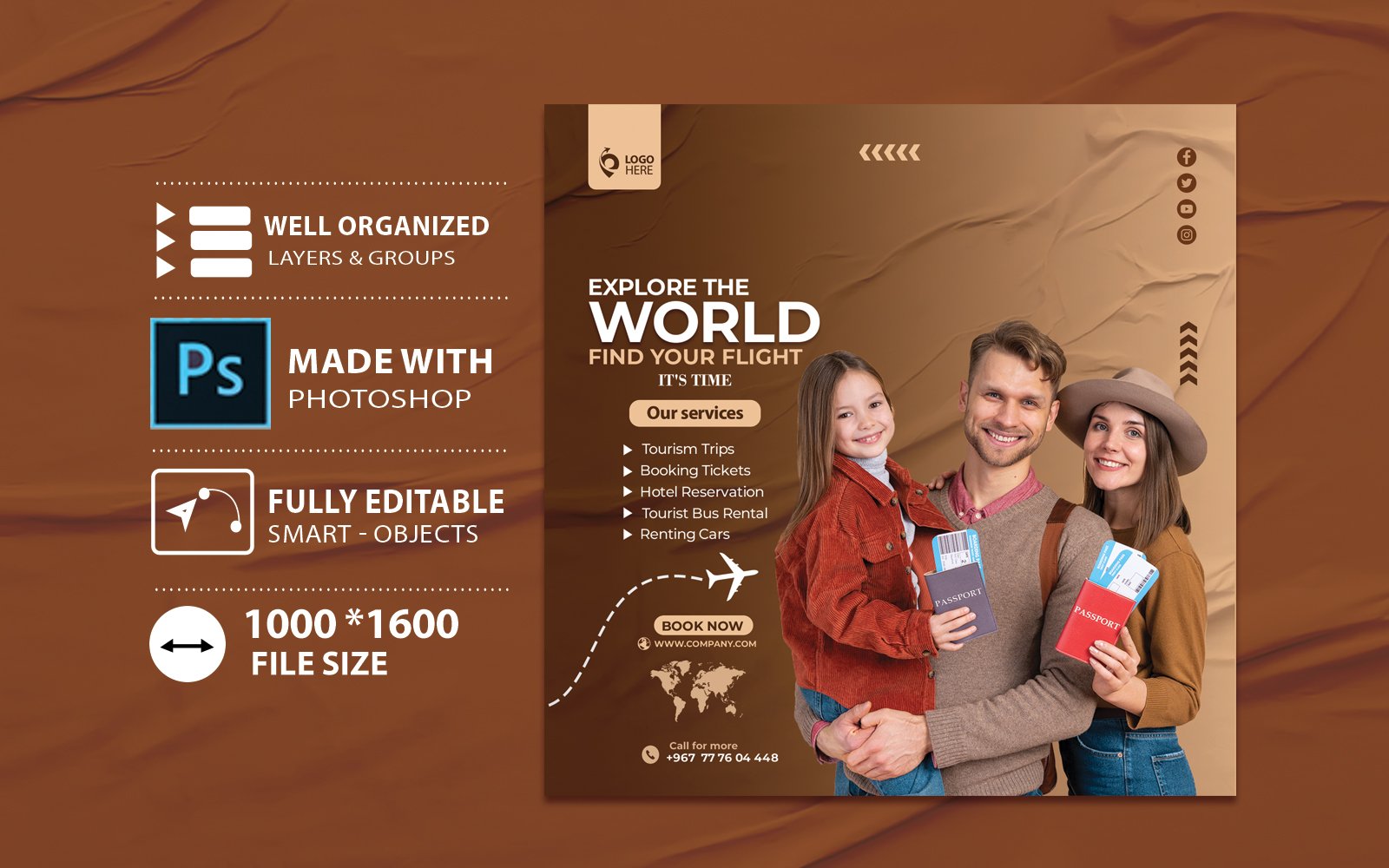 Latest Travel Agency Flyer Template Design