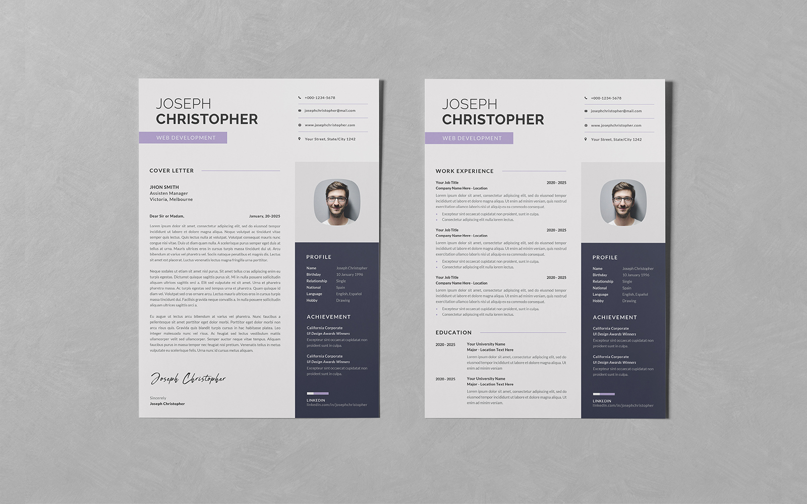 Resume/CV PSD Design Templates Vol 146