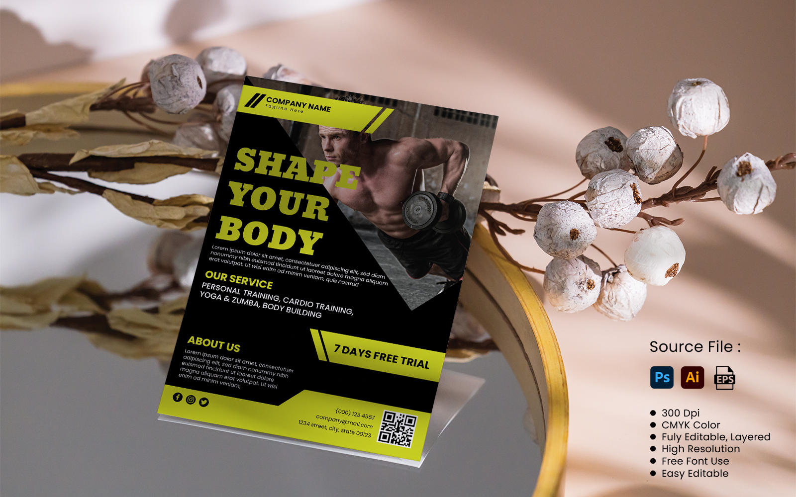 Fitness Gym Flyer Template 3