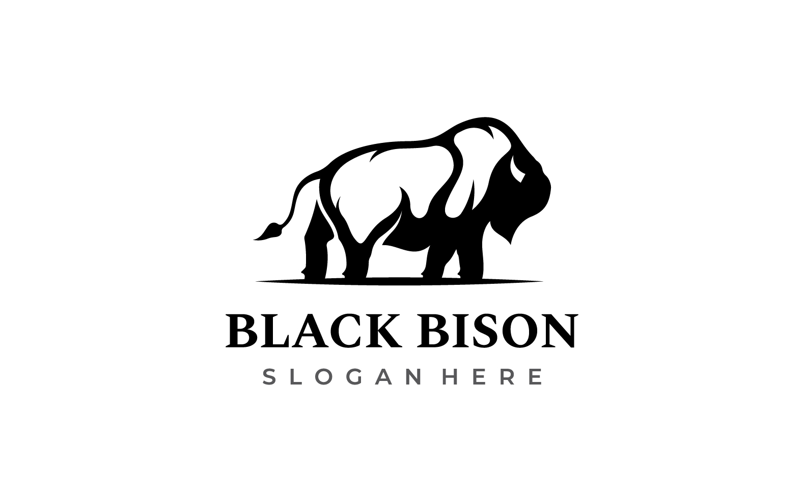 Black bison bull logo vector 2