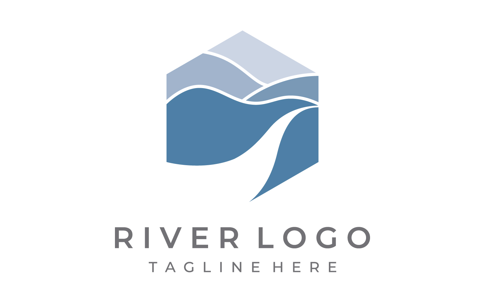 River nature logo and symbol vcetor 6