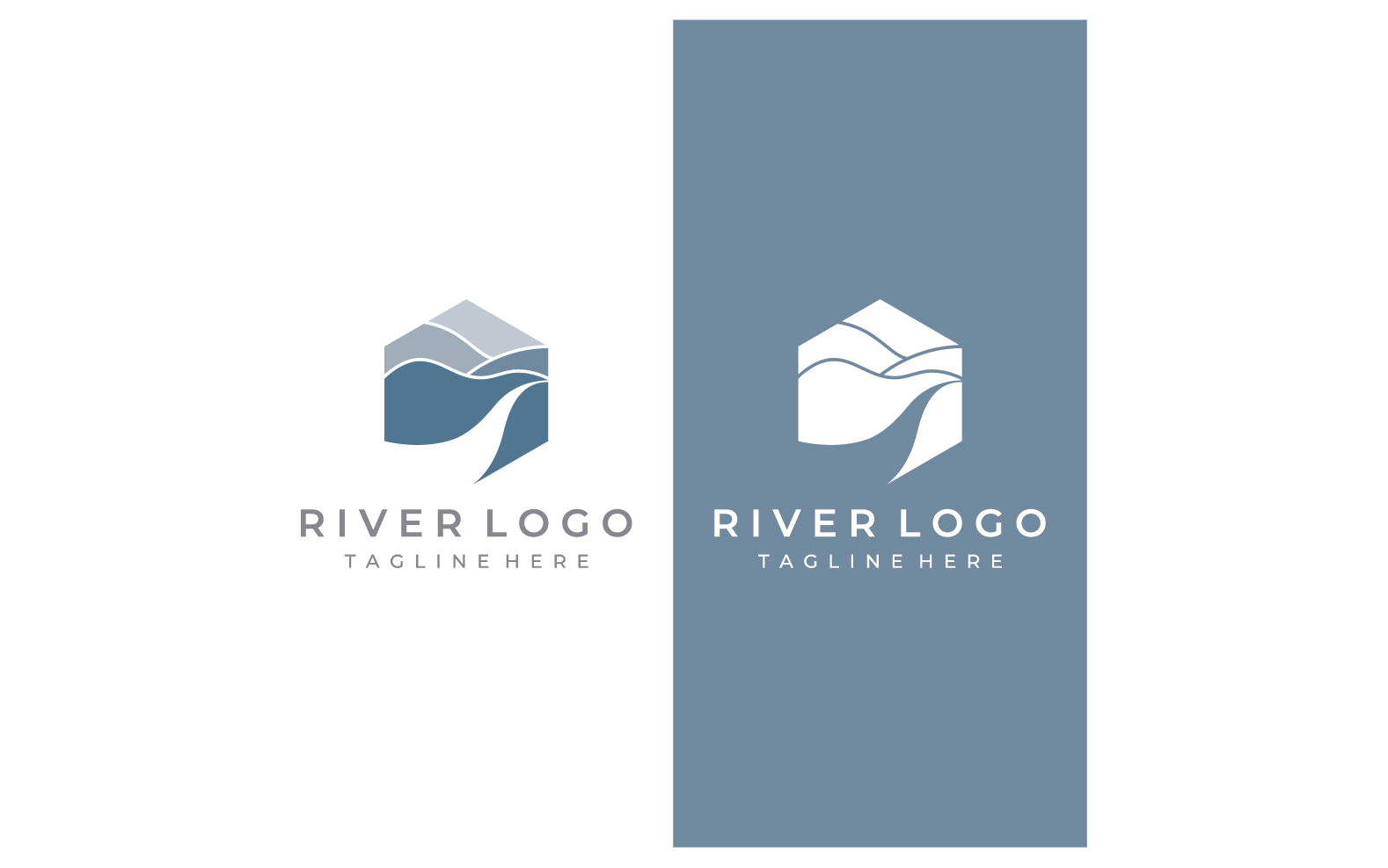 River nature logo and symbol vcetor 7