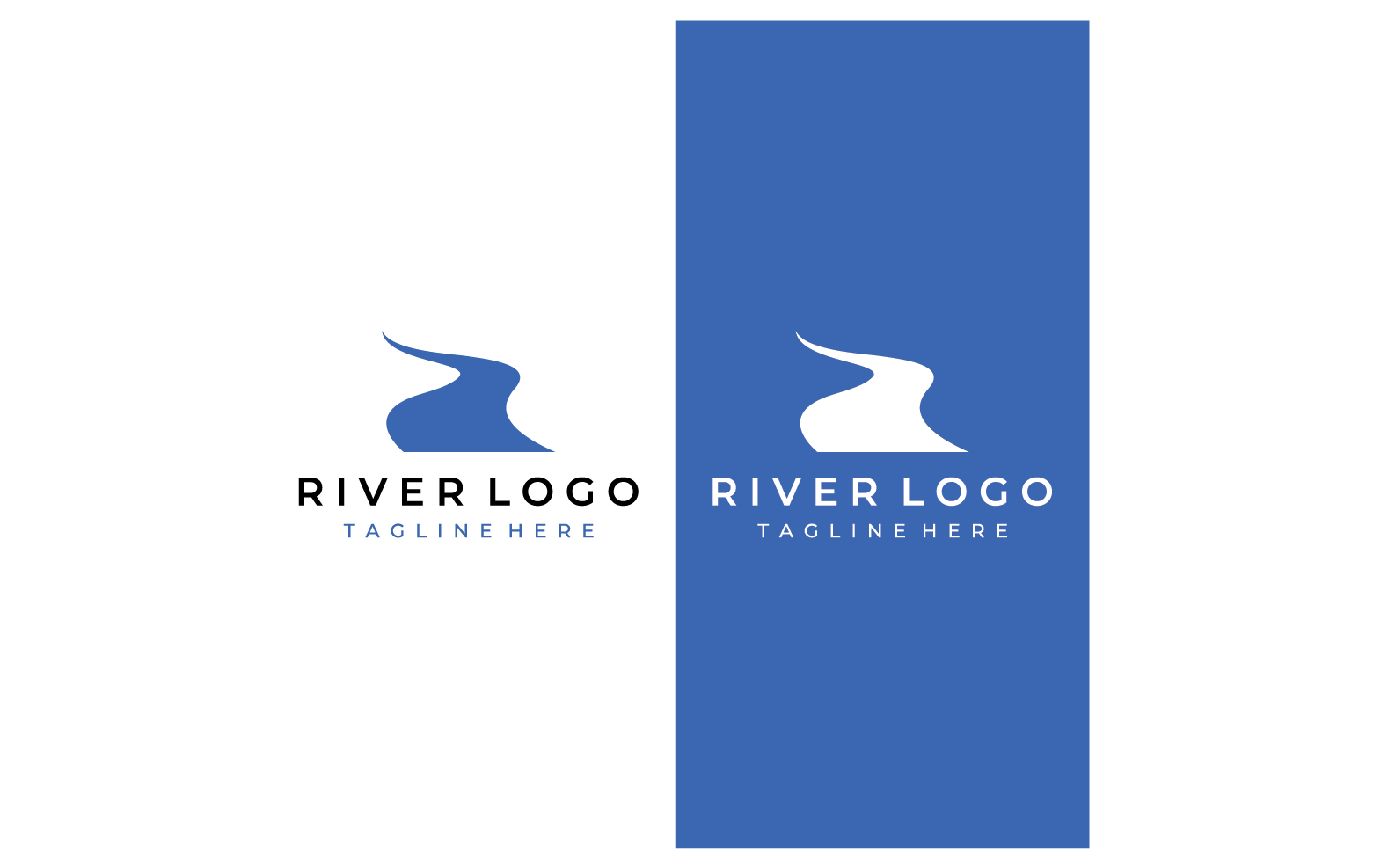 River nature logo and symbol vcetor 9