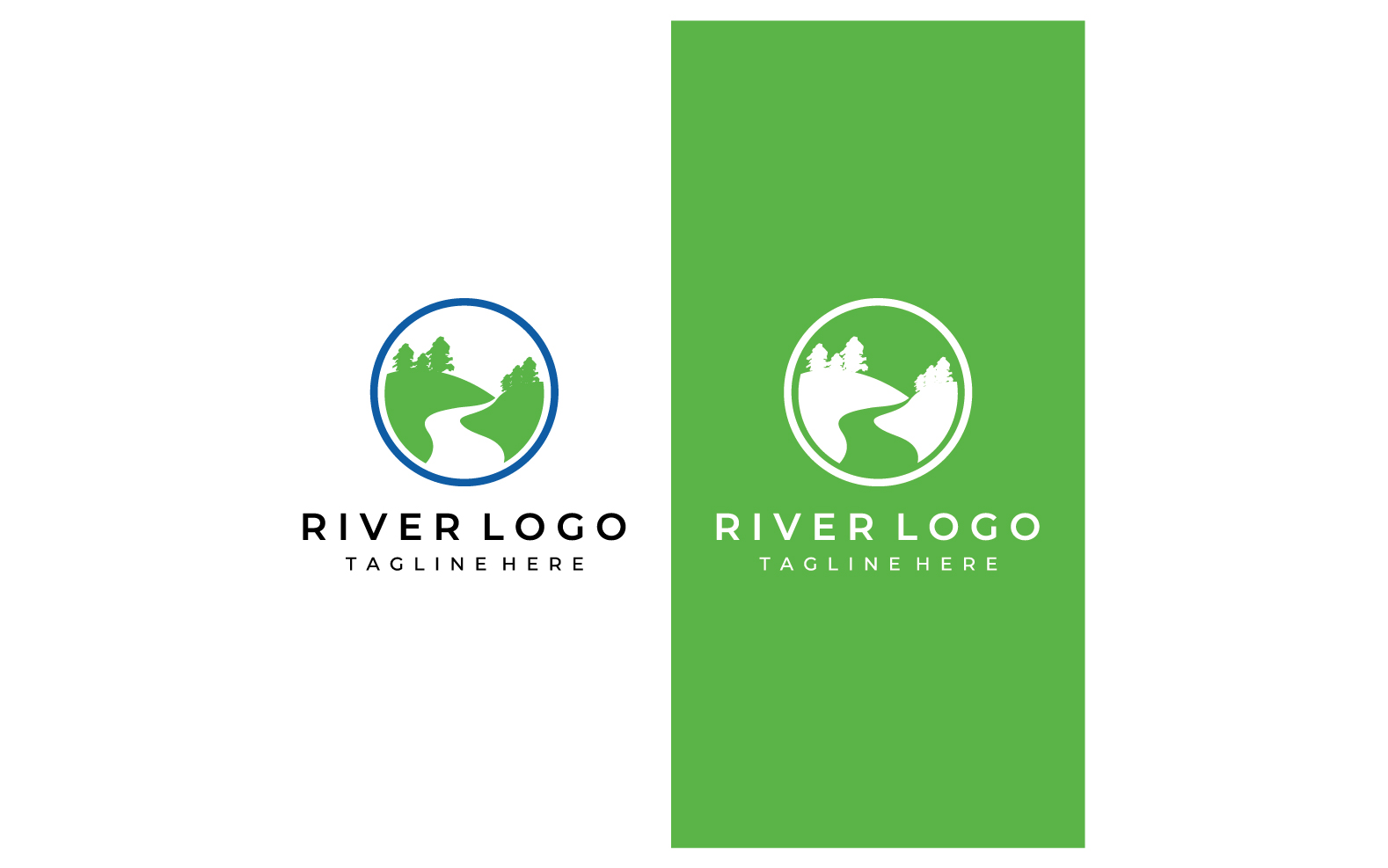 River nature logo and symbol vcetor 14