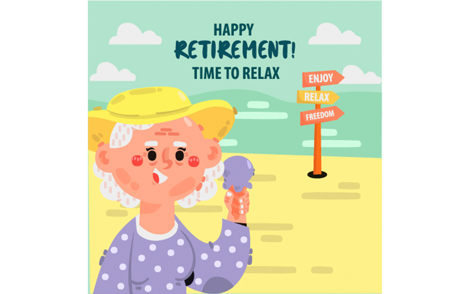 Retirement Greeting Card Illustration (2)