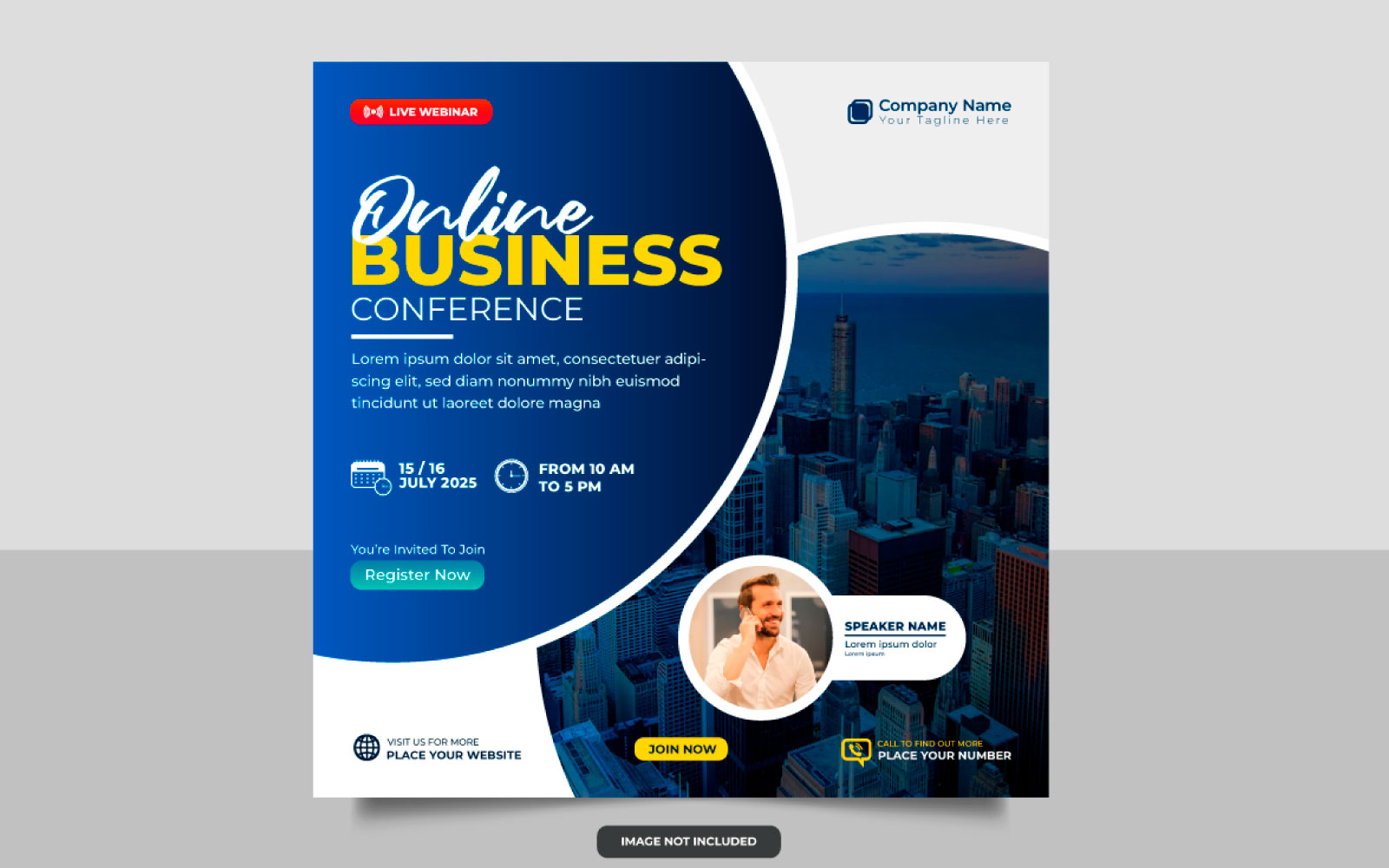Business conference flyer or horizontal flyer and invitation banner live webinar idea