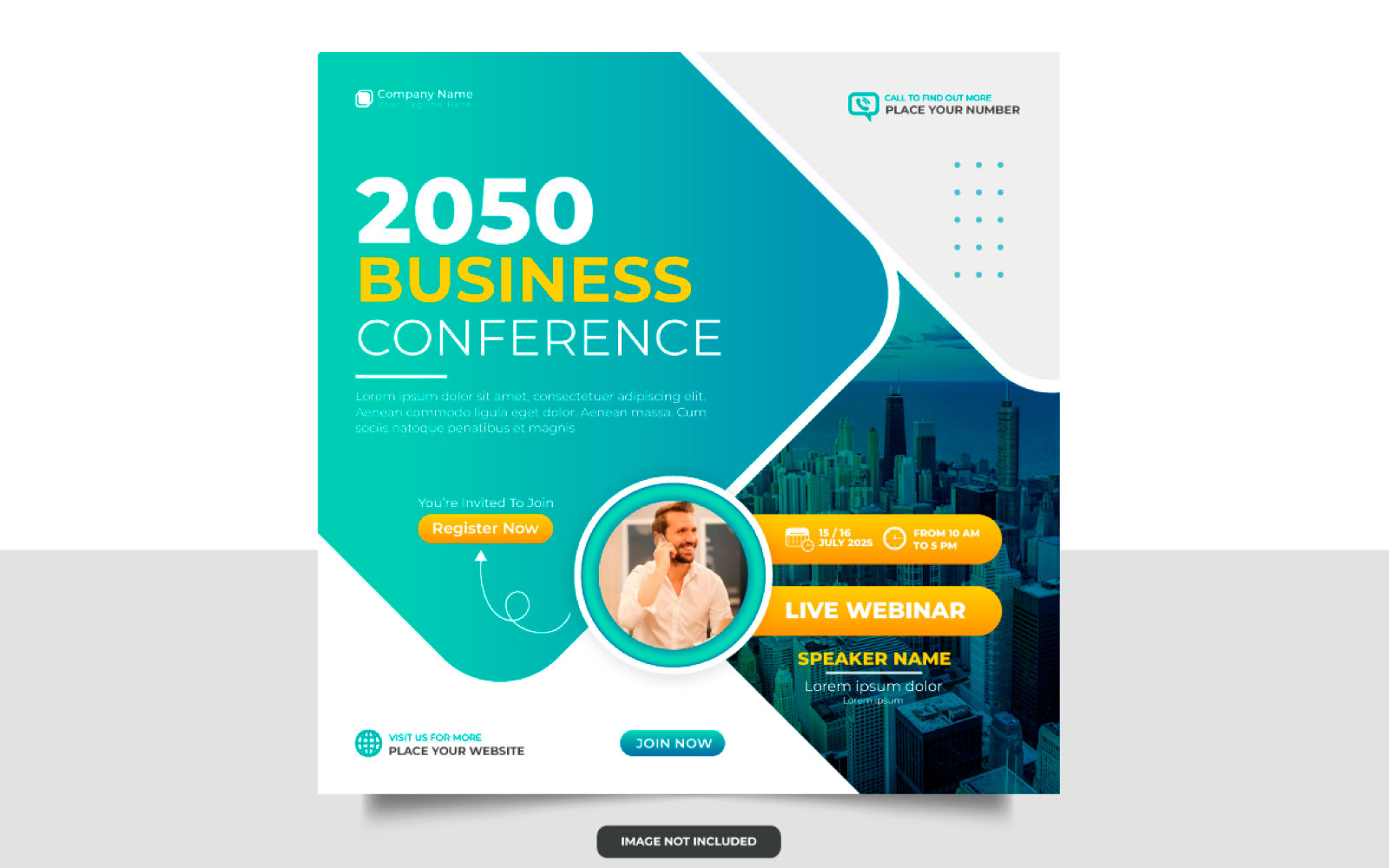 Business conference flyer or horizontal flyer and invitation banner  webinar