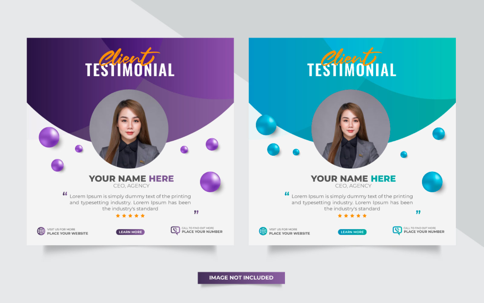 customer feedback testimonial social media post web banner template