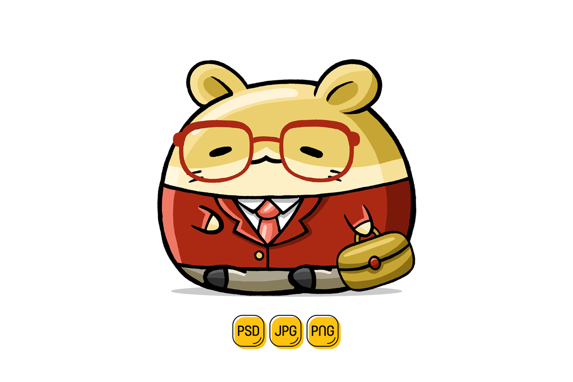 Cute Hamster Businessman Cartoon