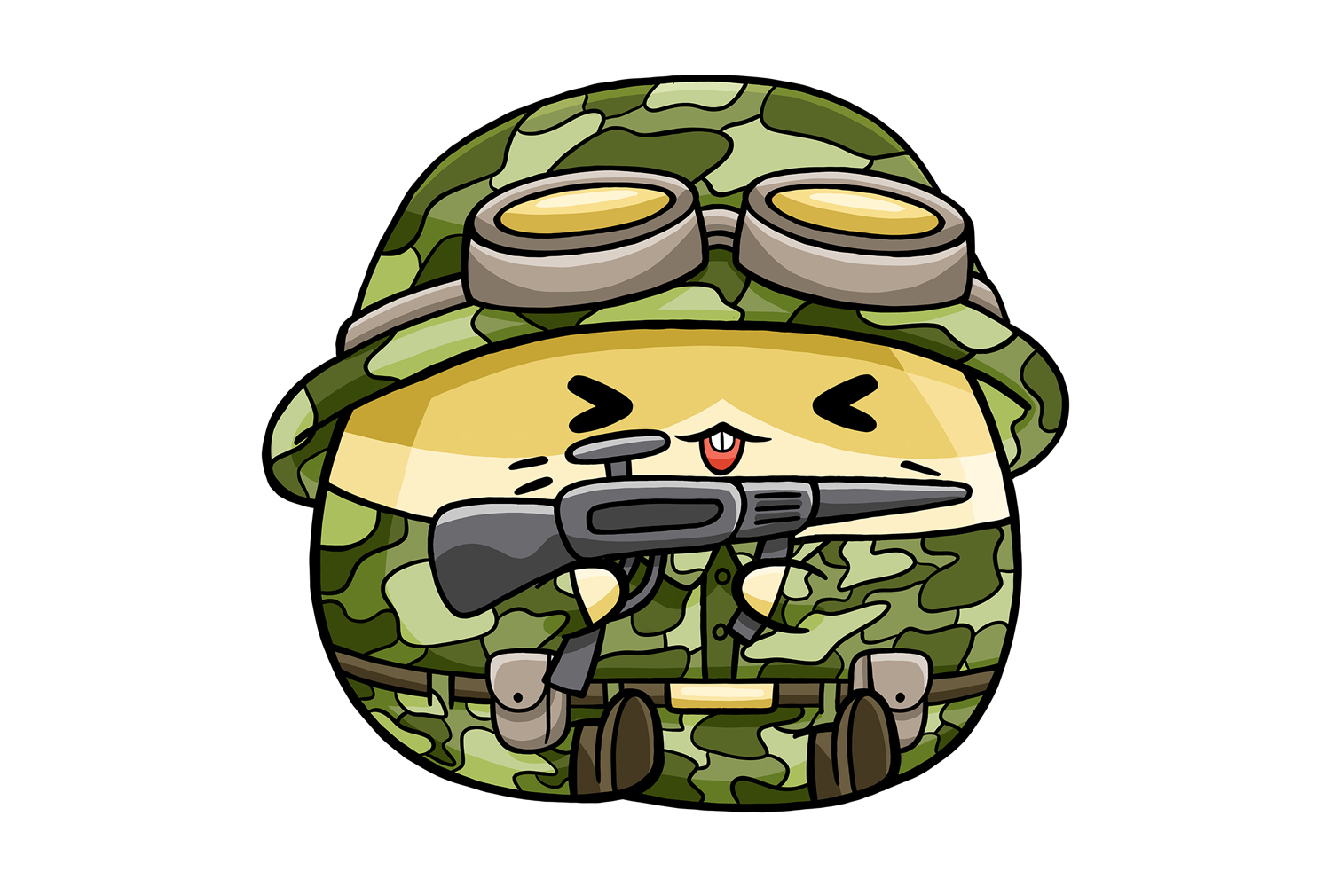 Cute Hamster Soldier Cartoon