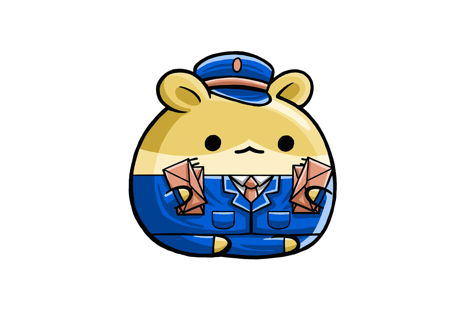 Cute Hamster Postman Cartoon