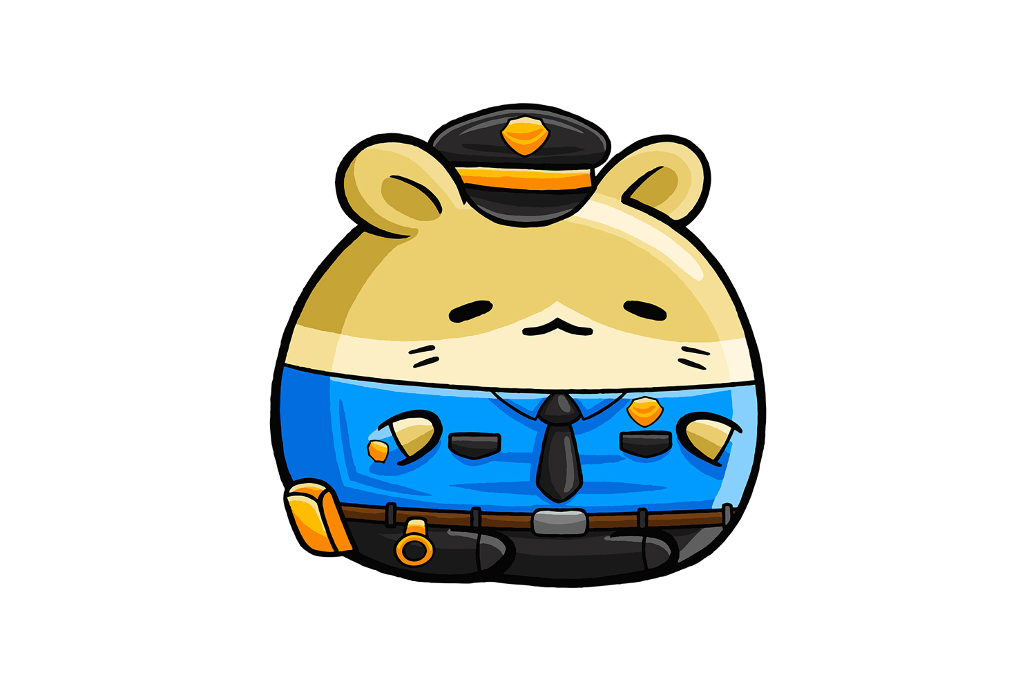 Cute Hamster Police Cartoon