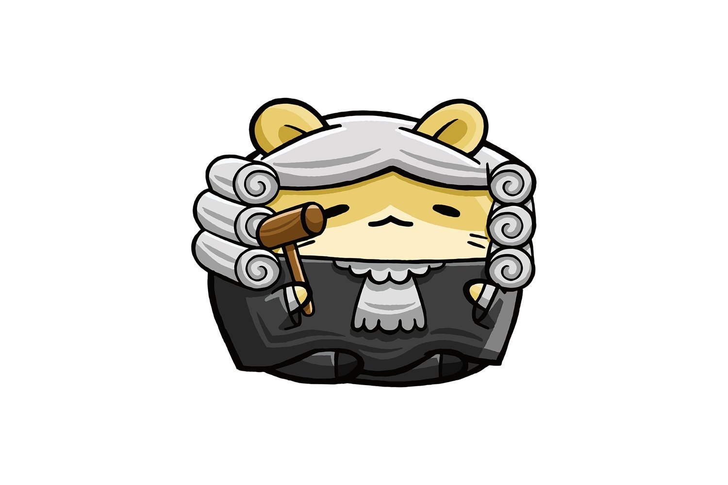 Cute Hamster Judge Cartoon