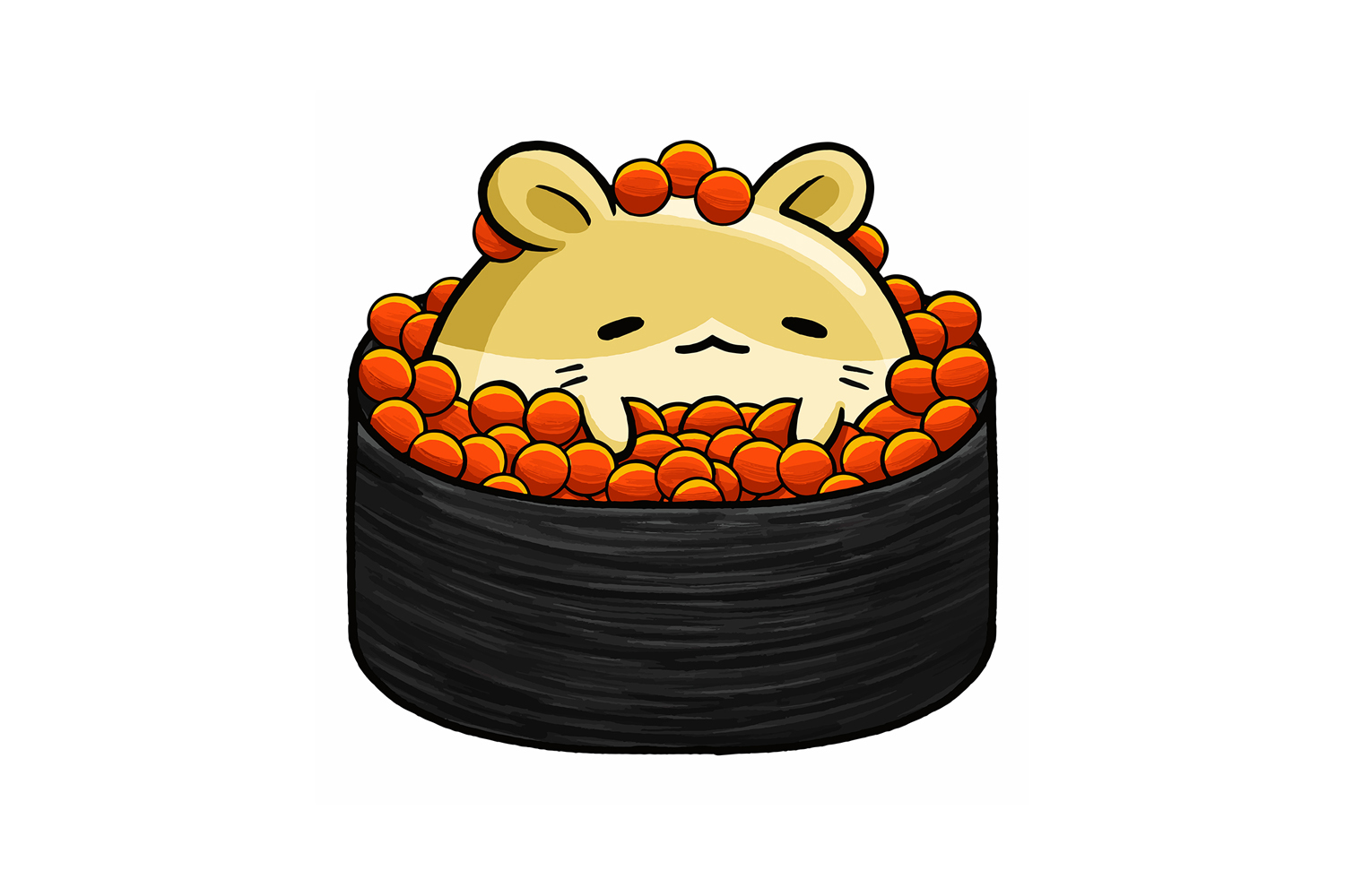 Cute Hamster Sushi Cartoon 01