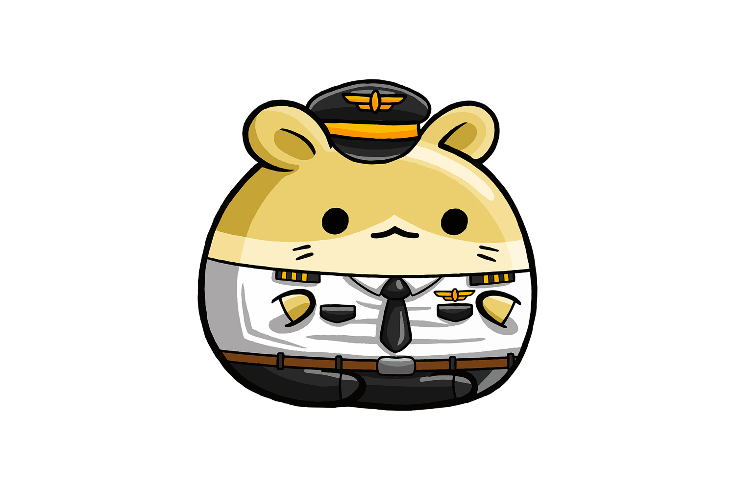 Cute Hamster Pilot Cartoon