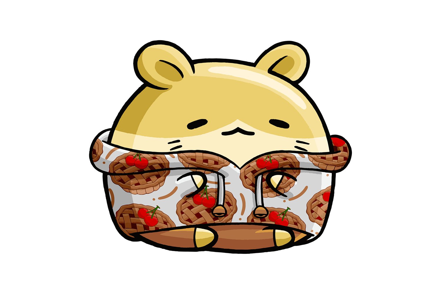 Cute Hamster Dessert Cartoon 01