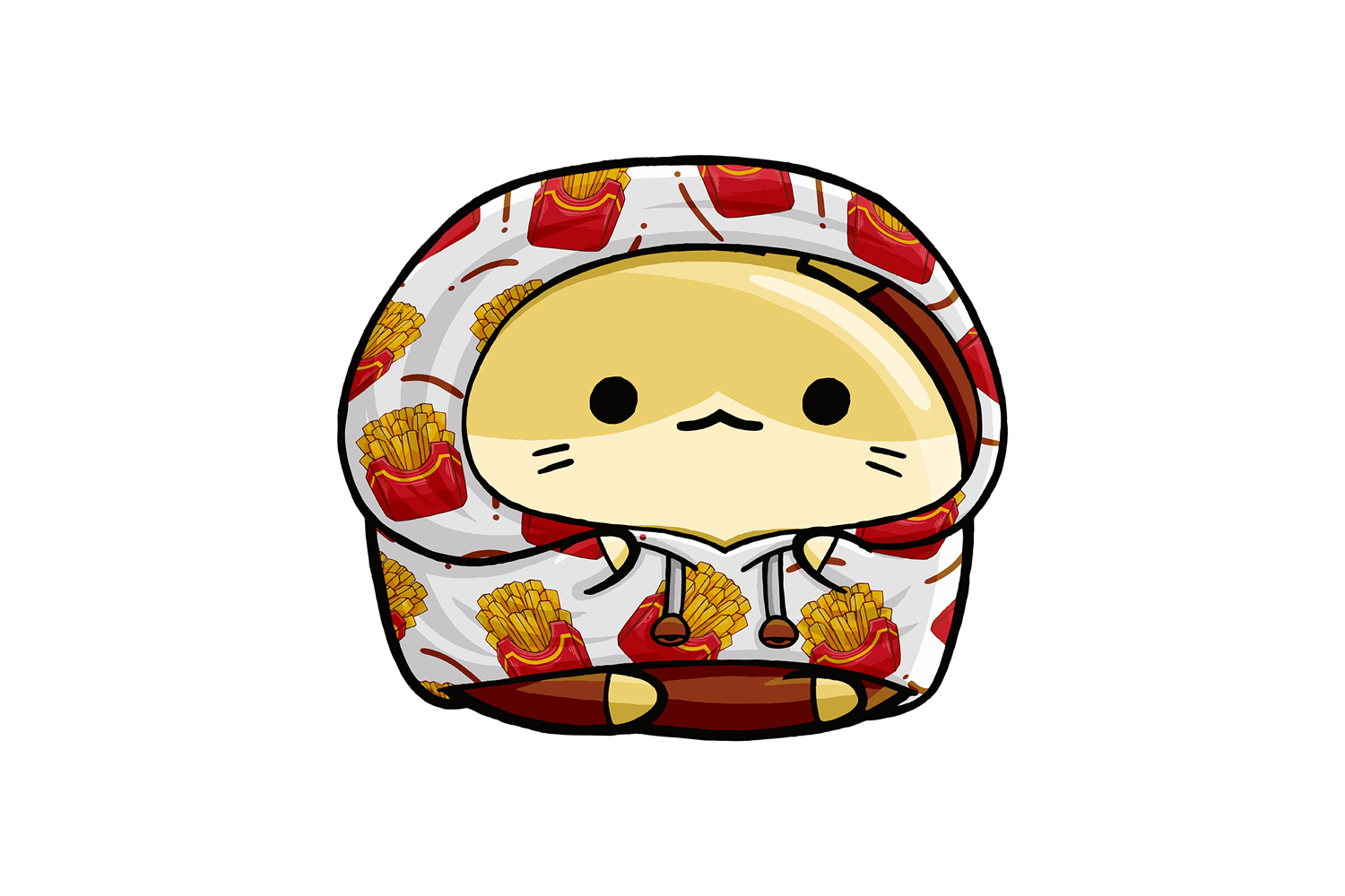 Cute Hamster Fast Food Cartoon 01